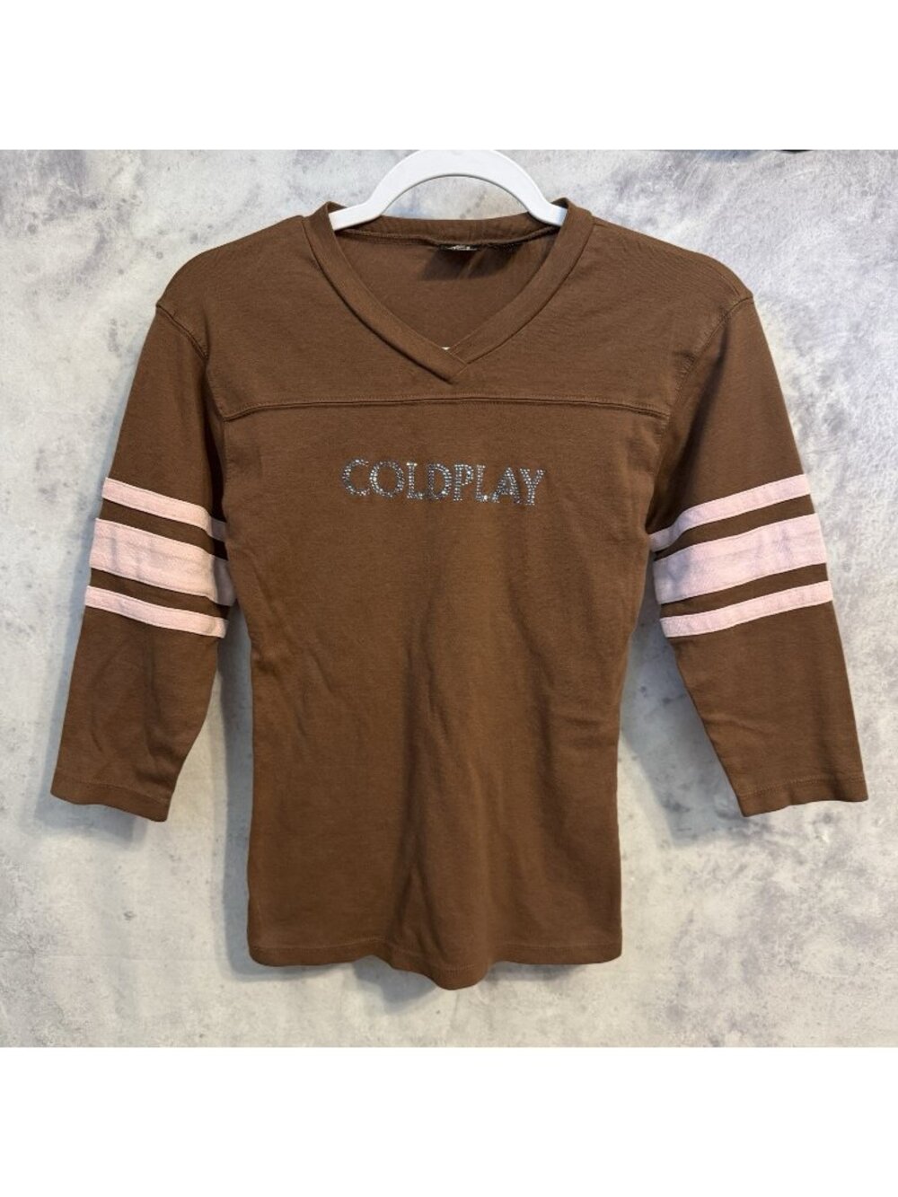 Vintage Coldplay Rhinestone Band T Shirt Women Y2k Alternative Apparel Medium